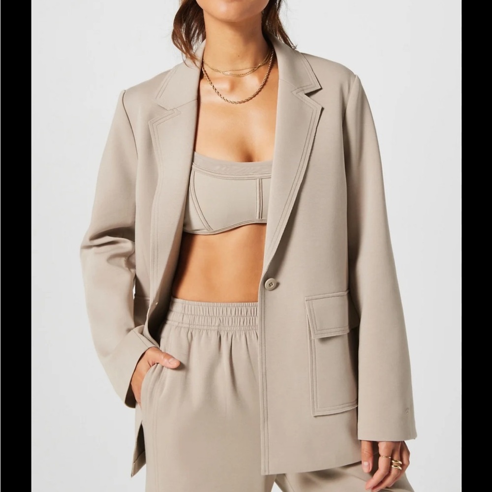 Fabletics Tan Blazer Modern Business Casual